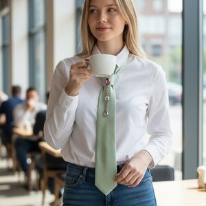 Upcycled Women’s Statement Tie Custom One of a Kind Jeweled Neckwear